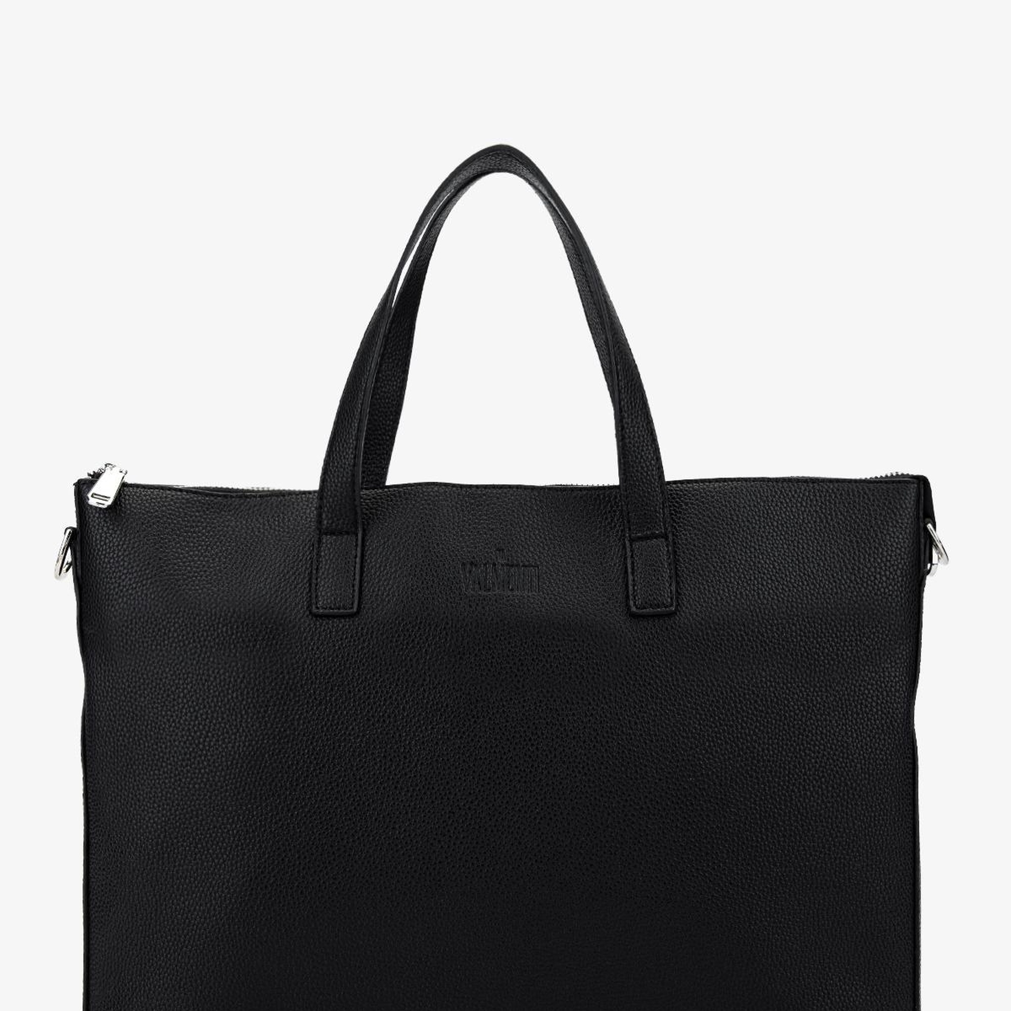 Valmenti Unisex Vegan/Deri Siyah Floter Evrak Çantası