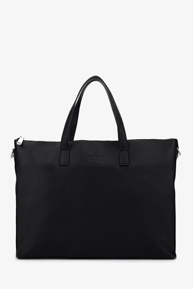  Valmenti Unisex Vegan/Deri Siyah Floter Evrak Çantası