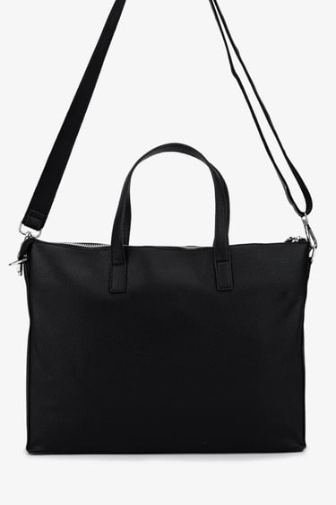  Valmenti Unisex Vegan/Deri Siyah Floter Evrak Çantası