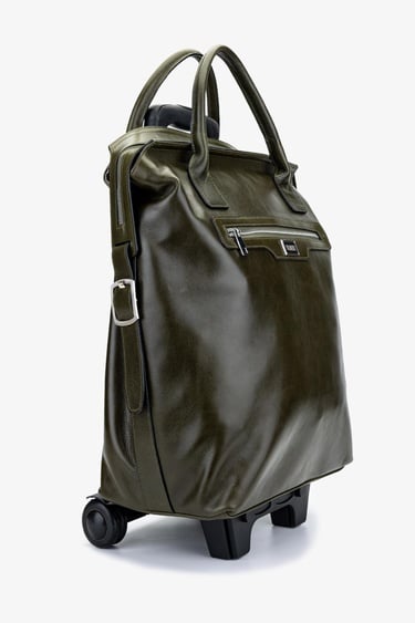  Valmenti Unisex Hakiki Deri Yeşil Valiz