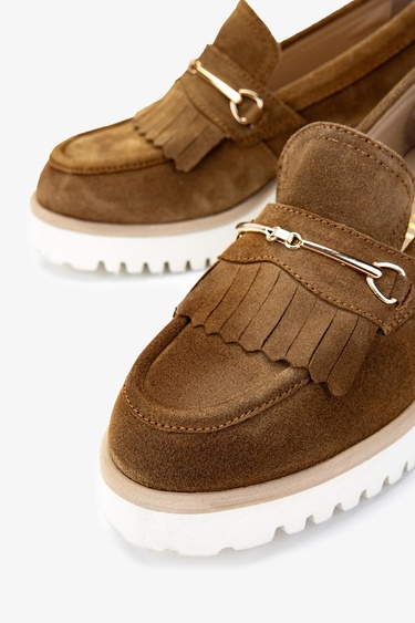  Valmenti Kadın Hakiki Deri Taba Süet Topuklu Ayakkabı