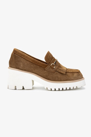  Valmenti Kadın Hakiki Deri Taba Süet Topuklu Ayakkabı