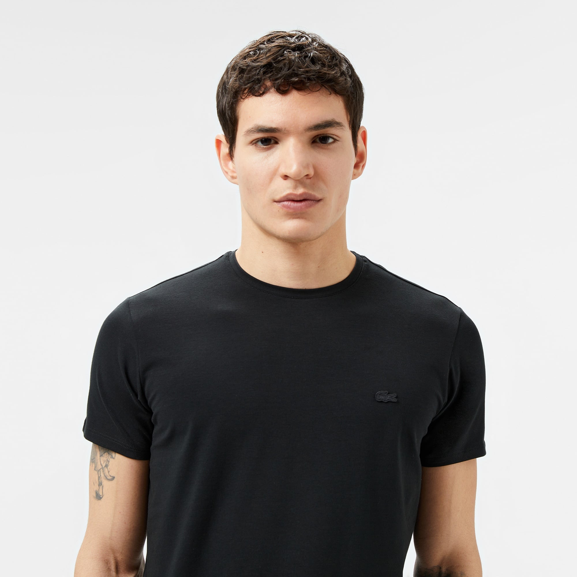 Lacoste Erkek Slim Fit Bisiklet Yaka Siyah T-Shirt