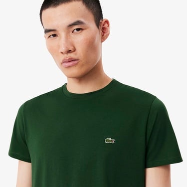  Lacoste Erkek Regular Fit Bisiklet Yaka Koyu Yeşil T-Shirt