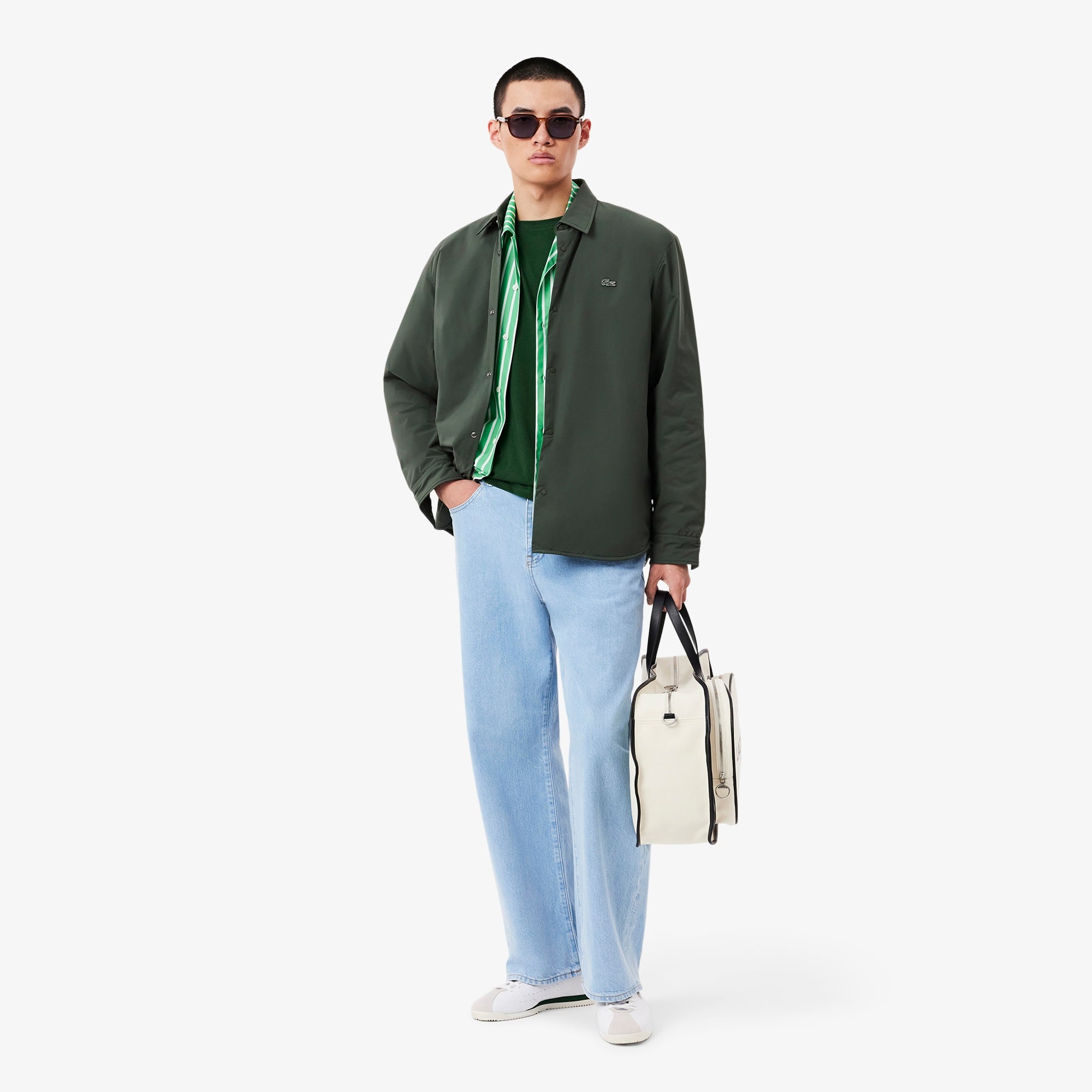 Lacoste Erkek Regular Fit Bisiklet Yaka Koyu Yeşil T-Shirt