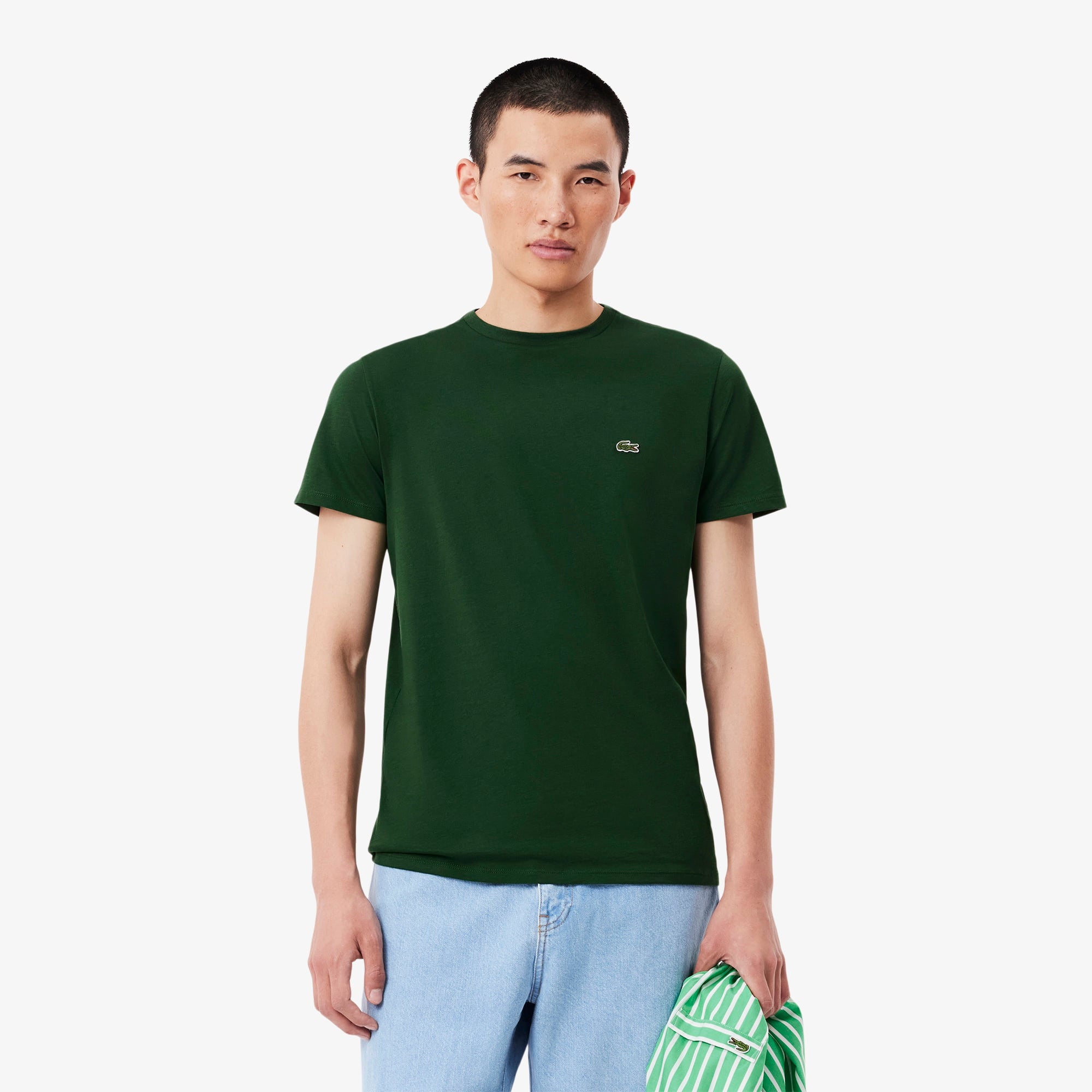 Lacoste Erkek Regular Fit Bisiklet Yaka Koyu Yeşil T-Shirt