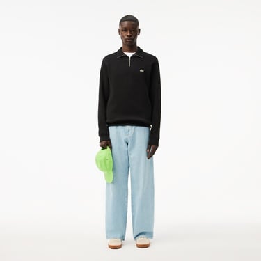  Lacoste Erkek Classic Fit Yarım Fermuarlı Siyah Sweatshirt