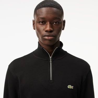  Lacoste Erkek Classic Fit Yarım Fermuarlı Siyah Sweatshirt