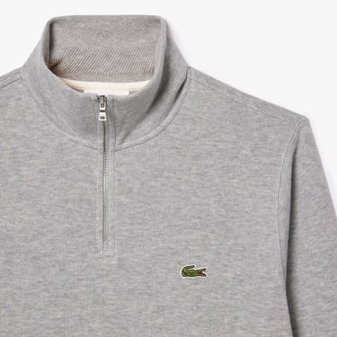  Lacoste Erkek Classic Fit Yarım Fermuarlı Gri Sweatshirt