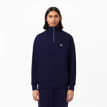  Lacoste Erkek Classic Fit Yarım Fermuarlı Lacivert Sweatshirt
