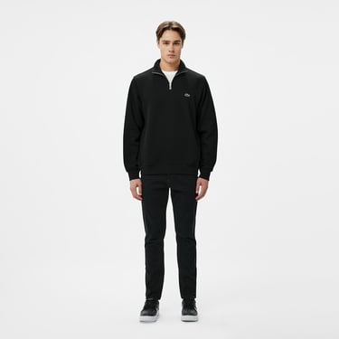  Lacoste Erkek Classic Fit Yarım Fermuarlı Siyah Sweatshirt