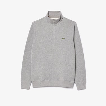  Lacoste Erkek Classic Fit Yarım Fermuarlı Gri Sweatshirt