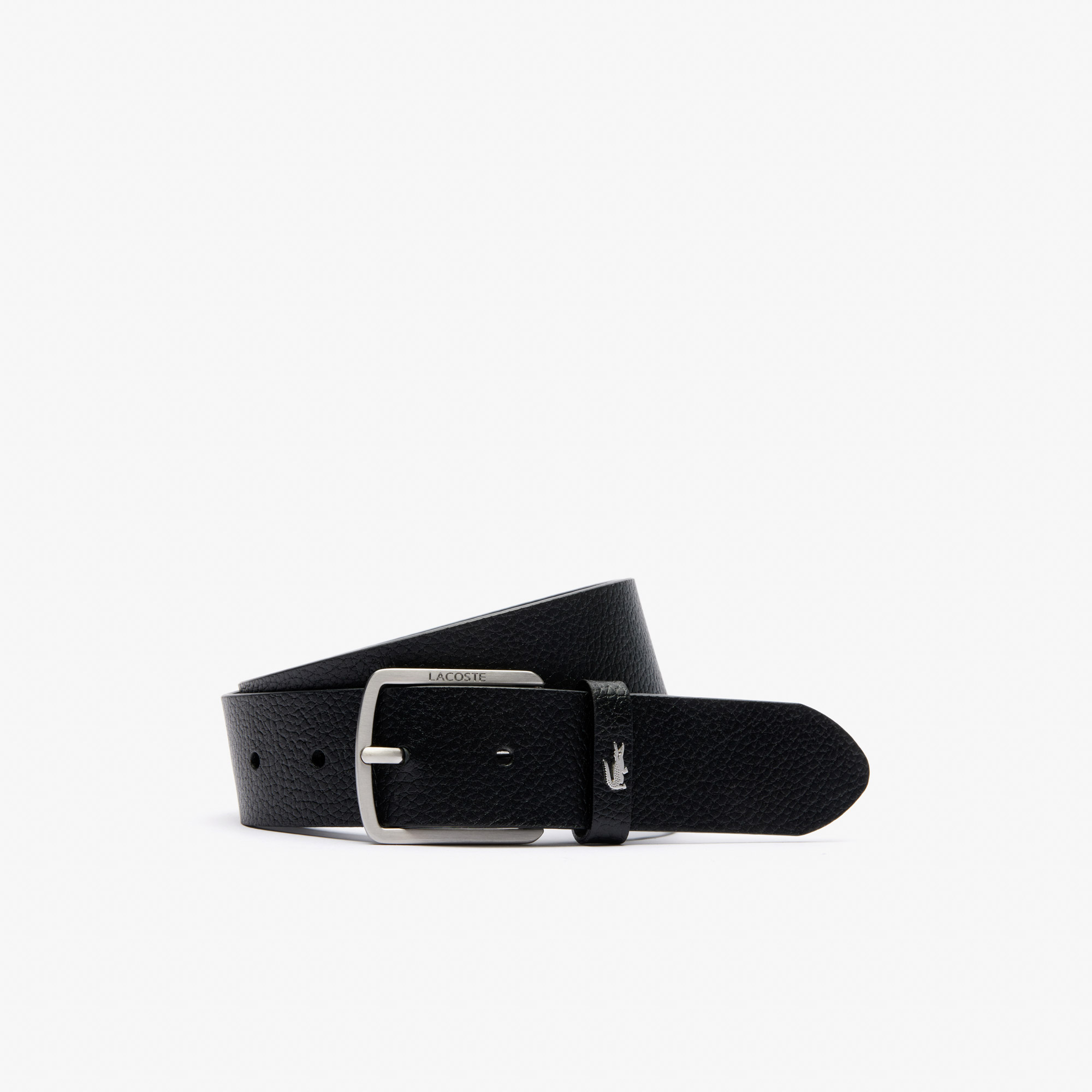  Lacoste Elegance  Erkek Deri Siyah Kemer