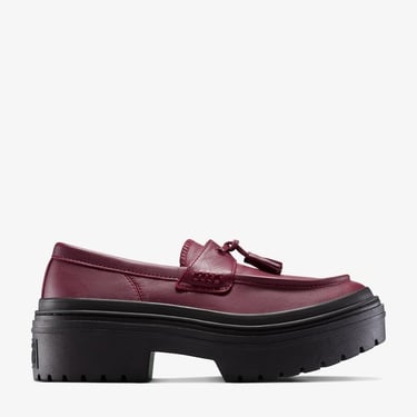  Converse Chuck Taylor All Star Lugged Heel Kadın Bordo Deri Platform Loafer Ayakkabı