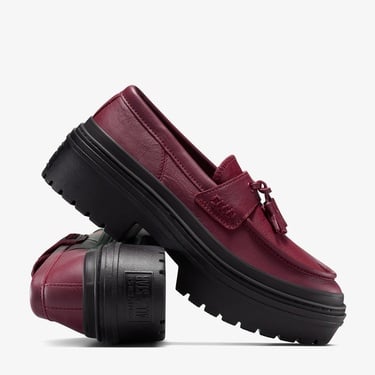 Converse Chuck Taylor All Star Lugged Heel Kadın Bordo Deri Platform Loafer Ayakkabı