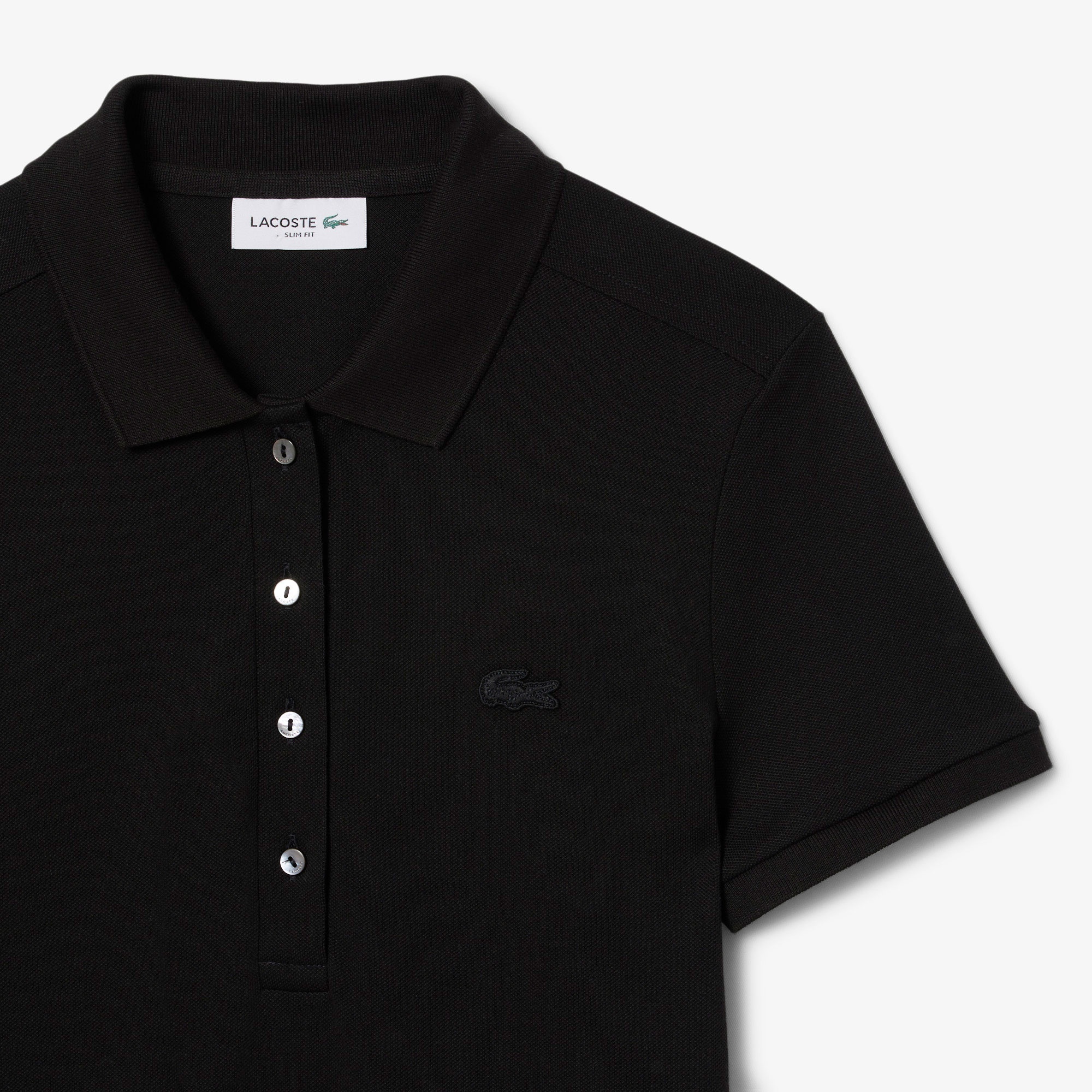 Lacoste Kadın Slim Fit Kısa Kollu Polo Yaka Siyah Elbise
