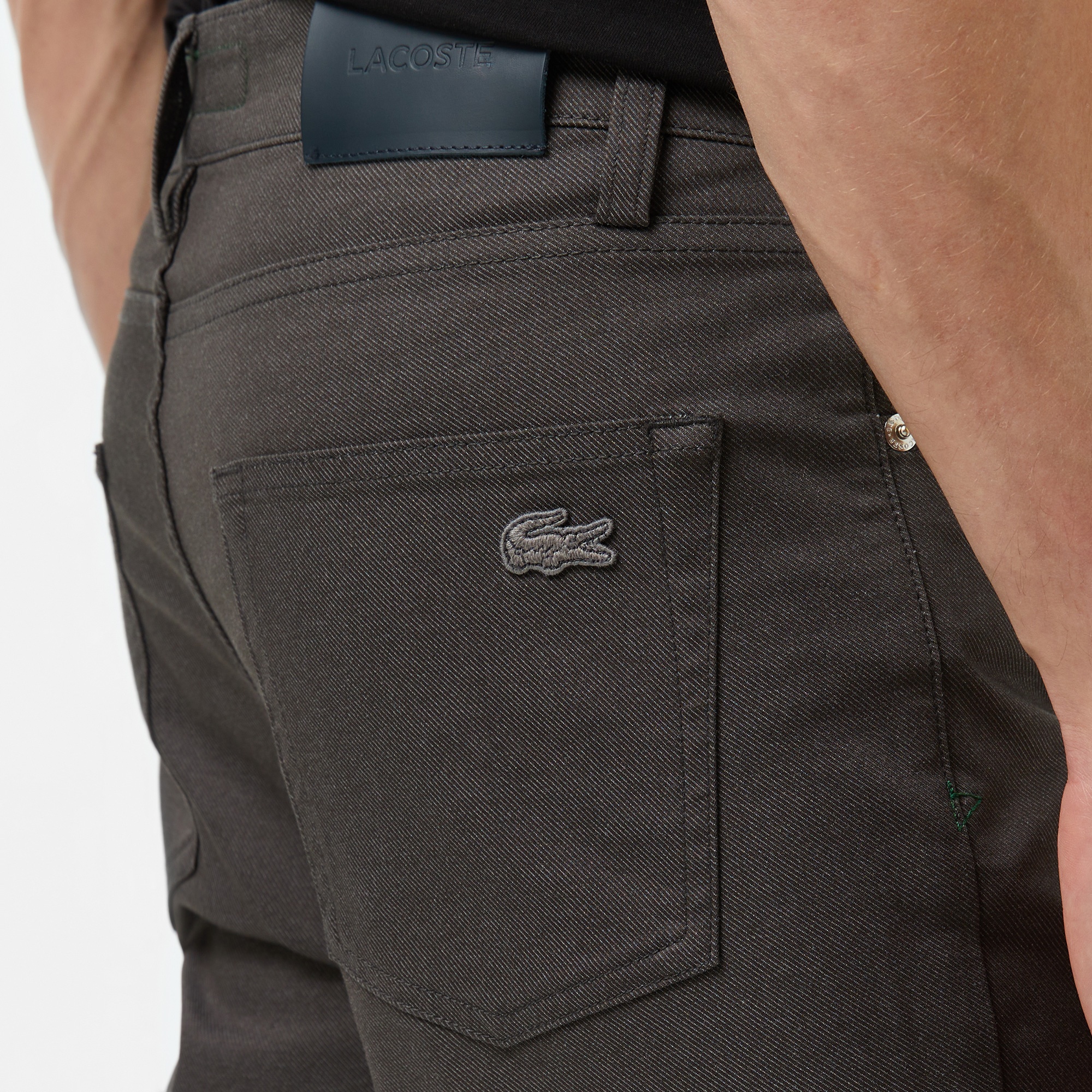 Lacoste Erkek Slim Fit Gri Jean Pantolon