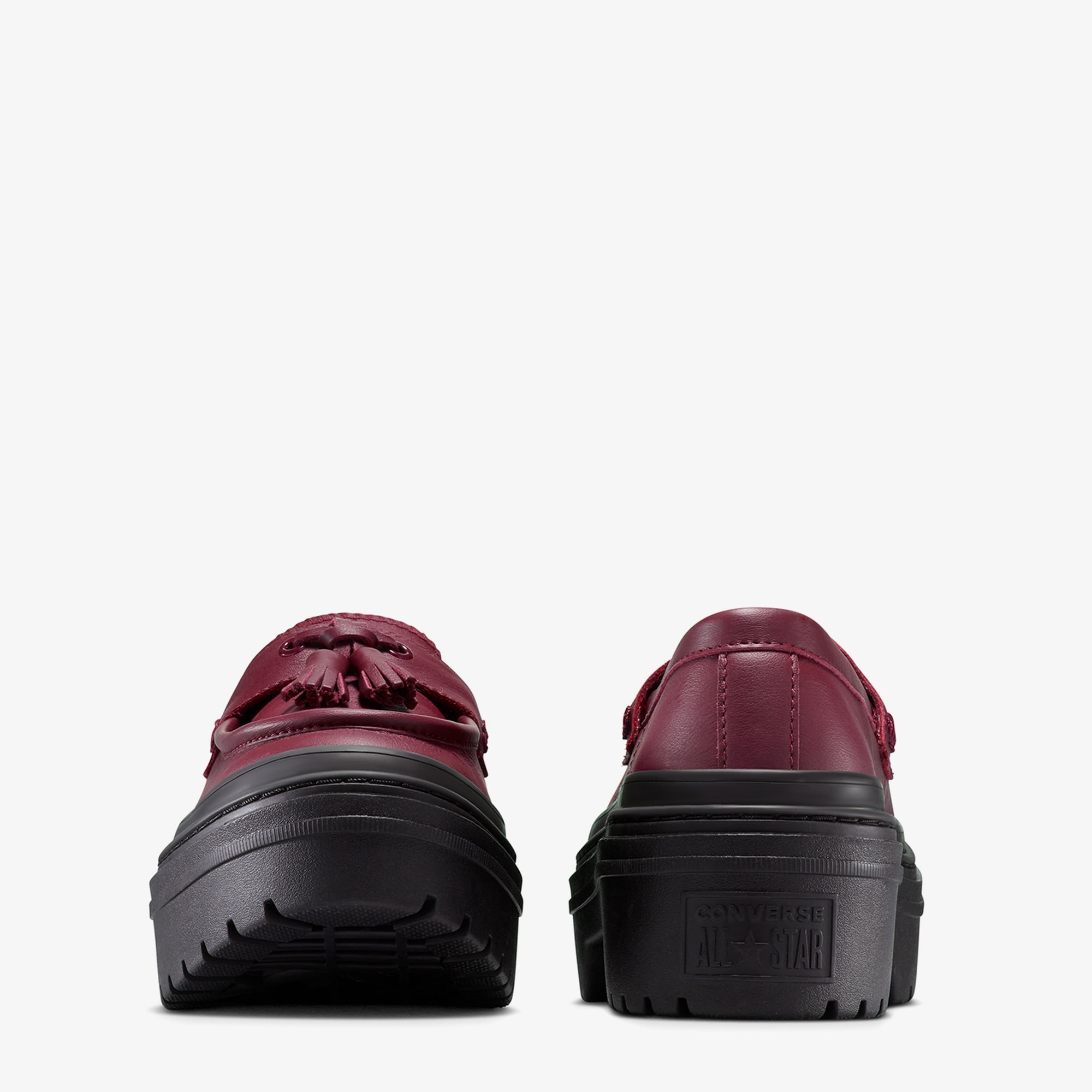Converse Chuck Taylor All Star Lugged Heel Kadın Bordo Deri Platform Loafer Ayakkabı