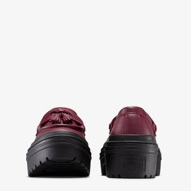  Converse Chuck Taylor All Star Lugged Heel Kadın Bordo Deri Platform Loafer Ayakkabı