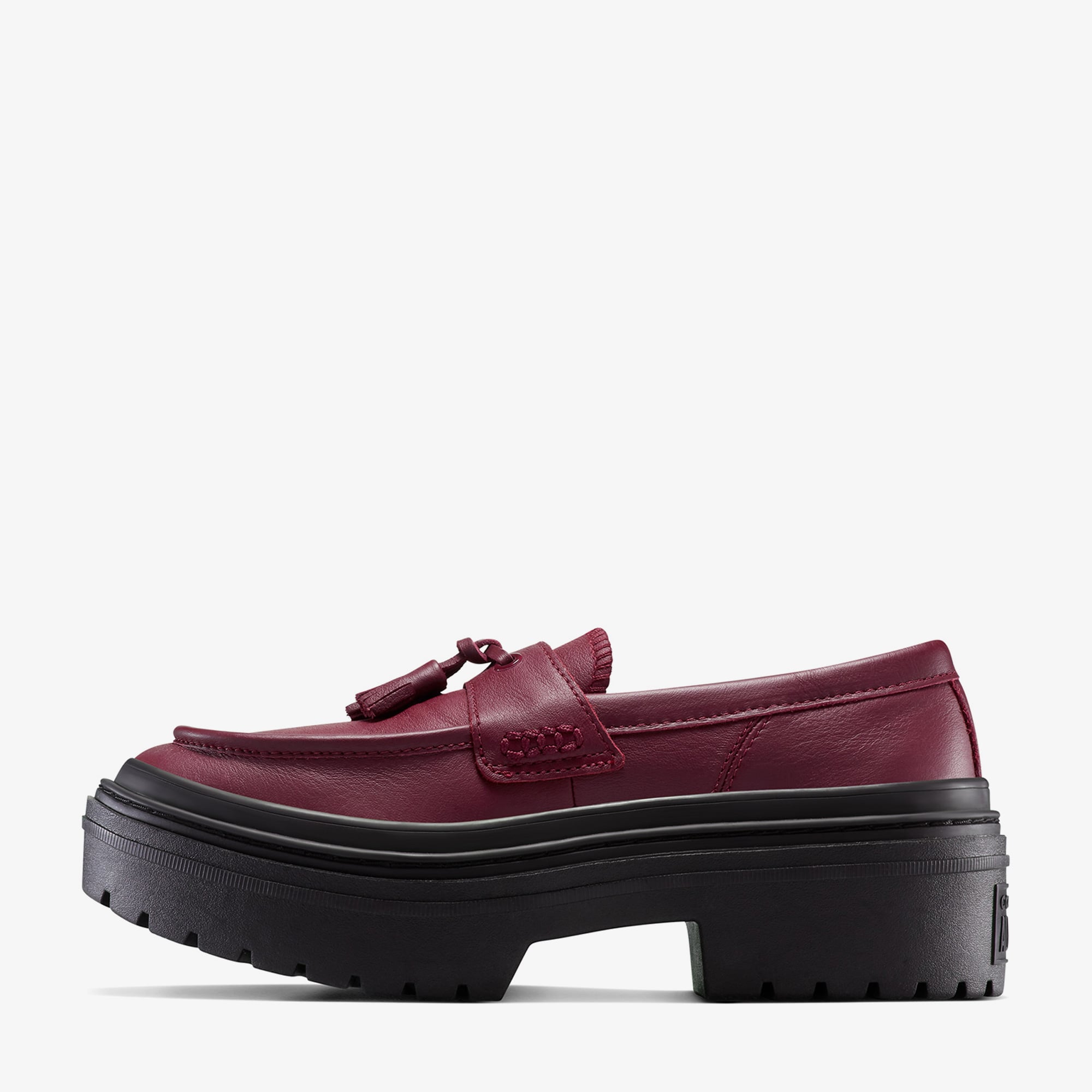 Converse Converse Chuck Taylor All Star Lugged Heel Kadın Bordo Deri Platform Loafer Ayakkabı Casual Ayakkabı | FashFed Bordo - 5. görsel