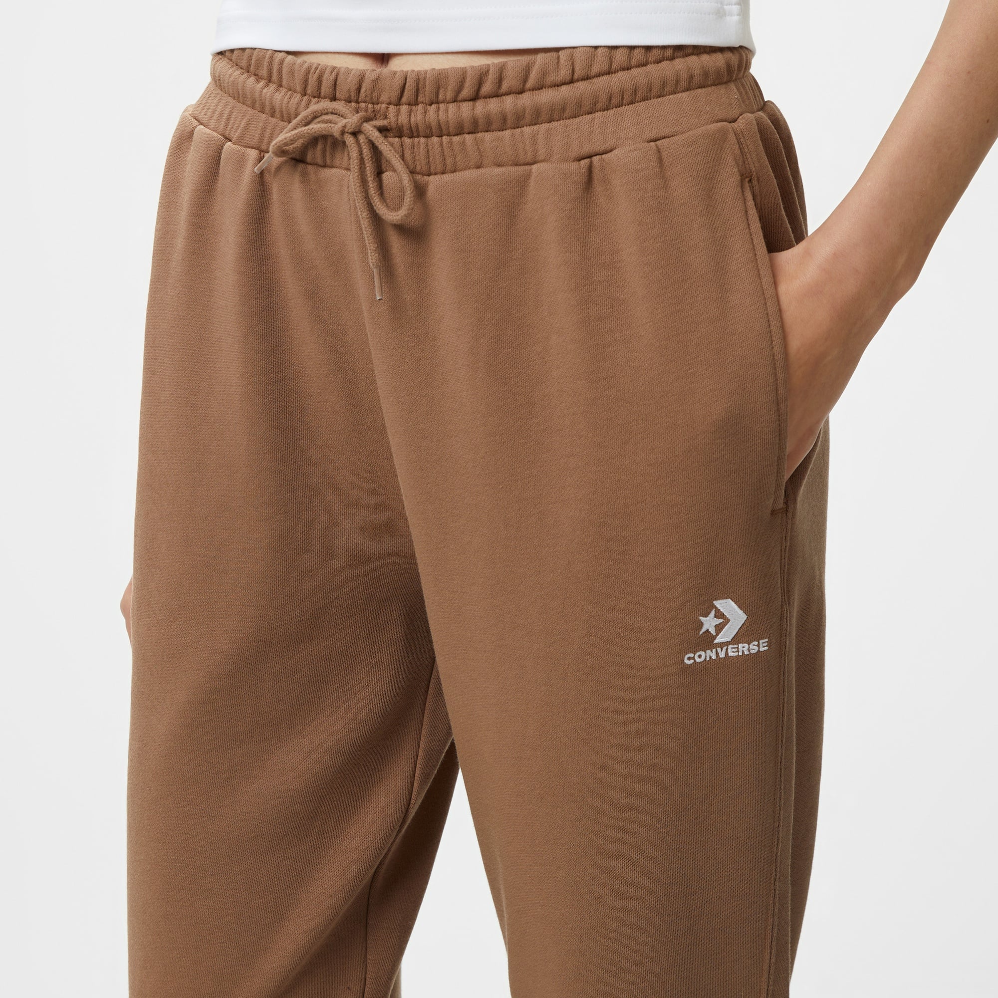 Converse Go-To Embroidered Star Chevron Unisex Kahverengi Eşofman Altı