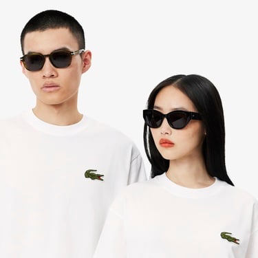  Lacoste Unisex Loose Fit Bisiklet Yaka Beyaz T-Shirt