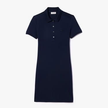  Lacoste Kadın Slim Fit Kısa Kollu Polo Yaka Lacivert Elbise