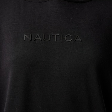  Nautica Kadın Siyah Relaxed Fit Kapüşonlu Sweatshirt
