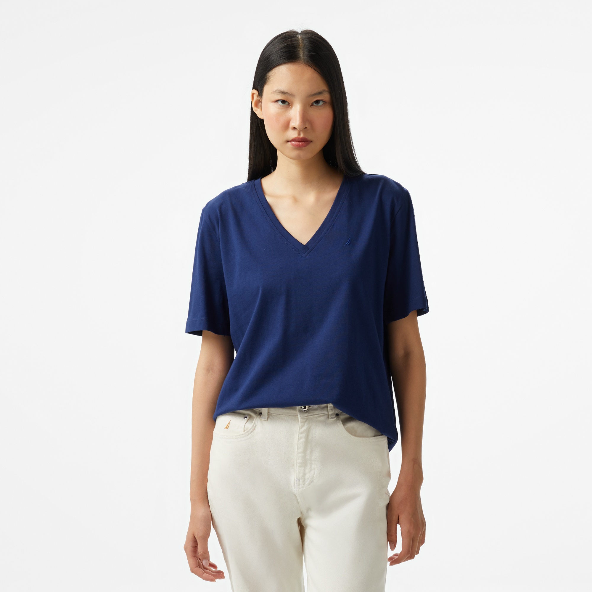 Nautica Kadın Lacivert Regular Fit T-Shirt