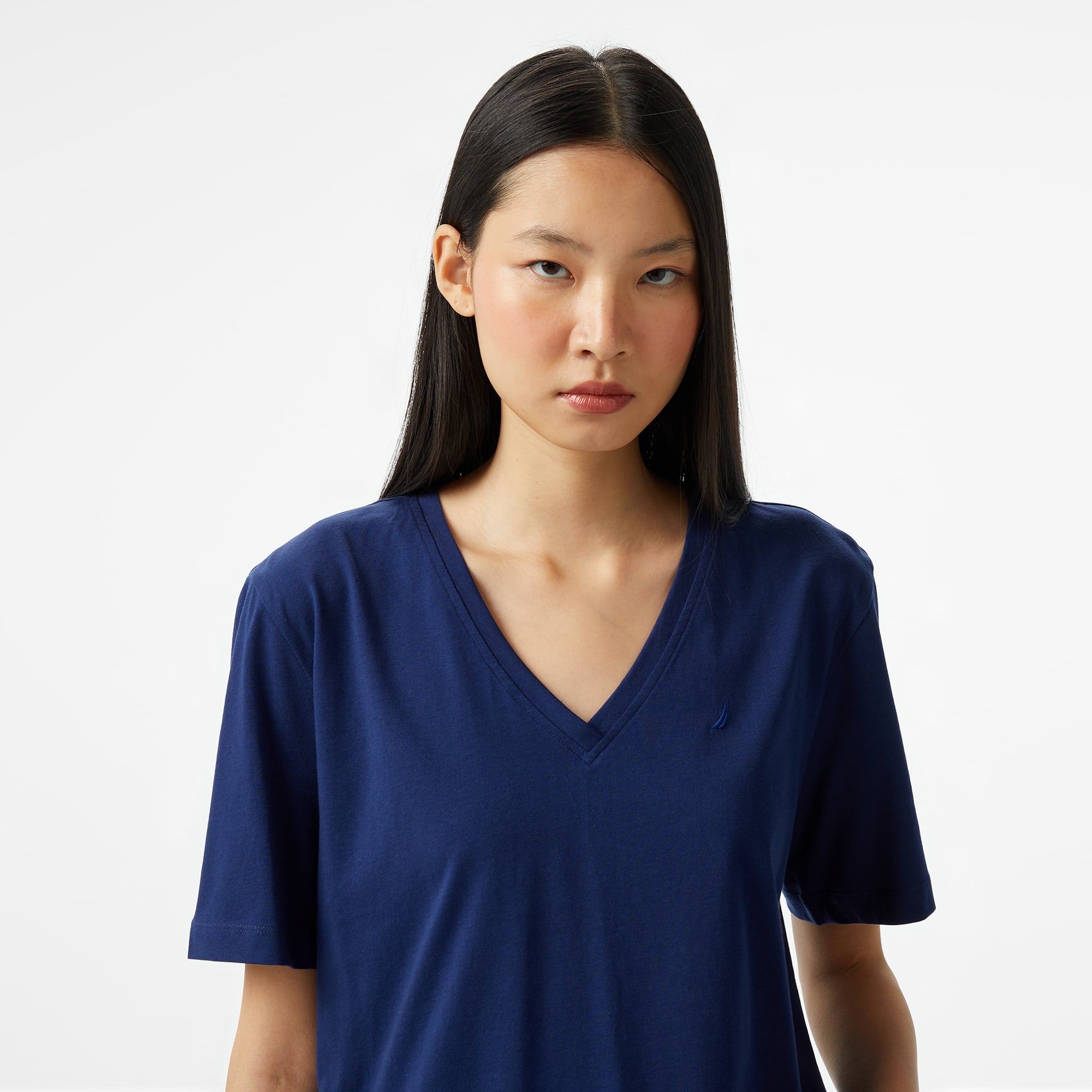 Nautica Kadın Lacivert Regular Fit T-Shirt