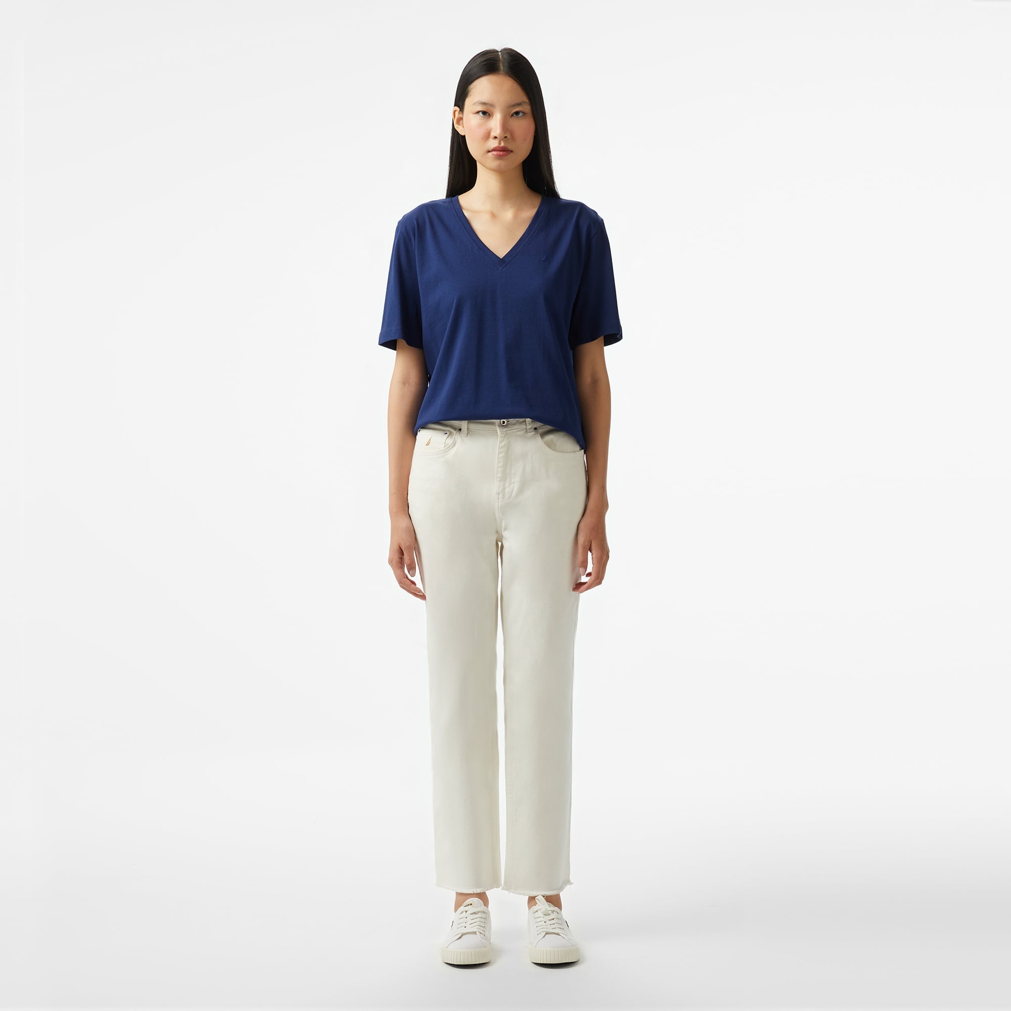 Nautica Kadın Lacivert Regular Fit T-Shirt