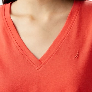  Nautica Kadın Kırmızı Regular Fit T-Shirt