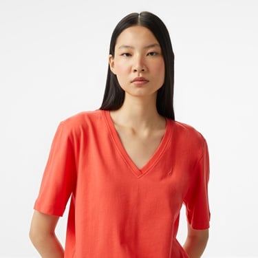  Nautica Kadın Kırmızı Regular Fit T-Shirt