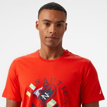  Nautica Erkek Kırmızı Standart Fit T-Shirt