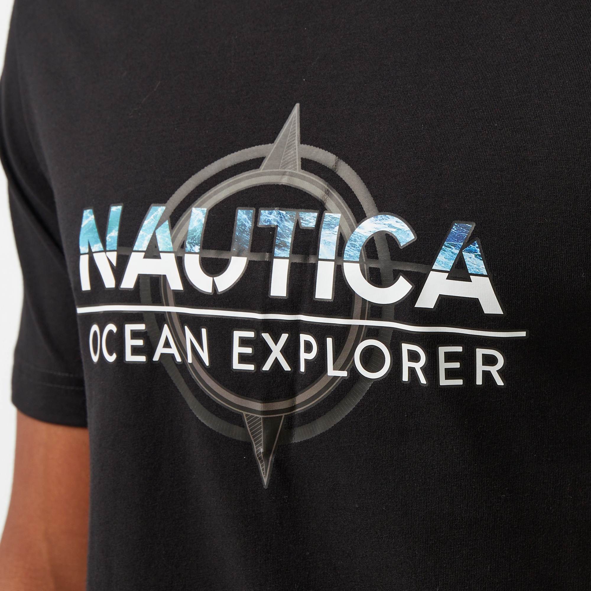 Nautica Erkek Siyah Regular Fit Baskılı T-Shirt
