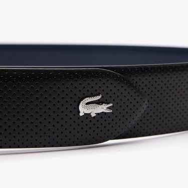  Lacoste Elegance Erkek Çift Taraflı Deri Siyah Kemer