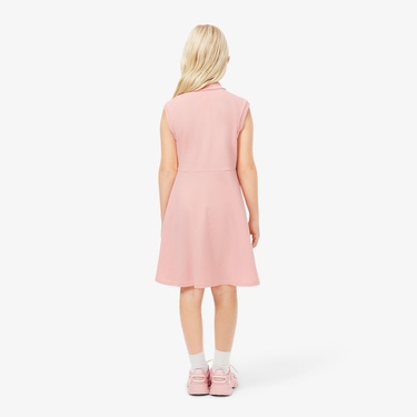  Lacoste Kız Çocuk Kolsuz Polo Yaka Pembe Elbise