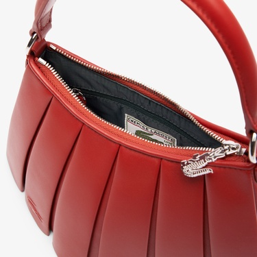  Lacoste Small Lenglen Kadın Deri Bordo Omuz Çantası