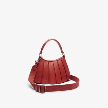  Lacoste Small Lenglen Kadın Deri Bordo Omuz Çantası