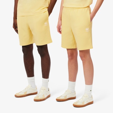  Unisex Regular Fit Baskılı Sarı Şort
