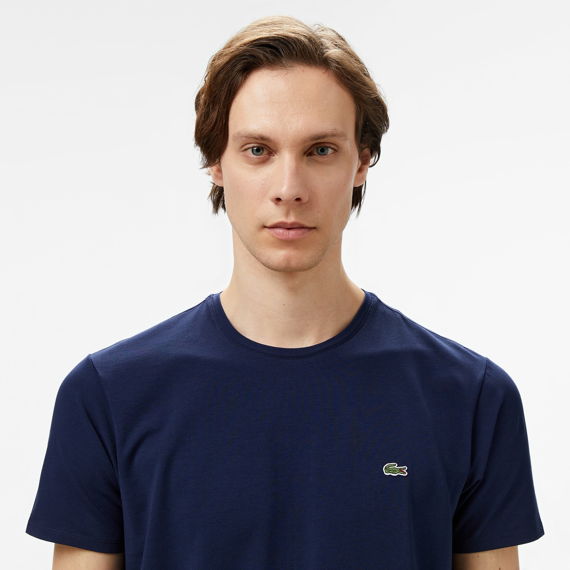 Lacoste Erkek Slim Fit Bisiklet Yaka Lacivert T-Shirt