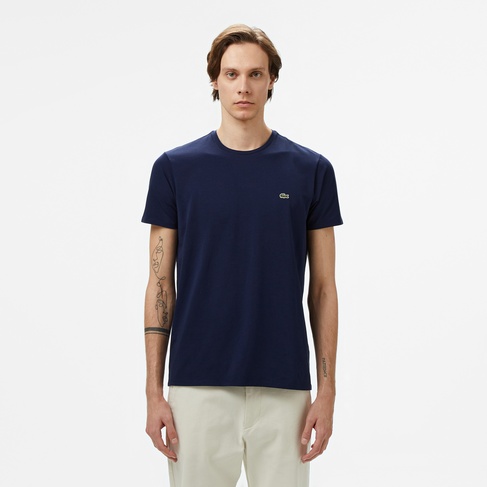  Lacoste Erkek Slim Fit Bisiklet Yaka Lacivert T-Shirt