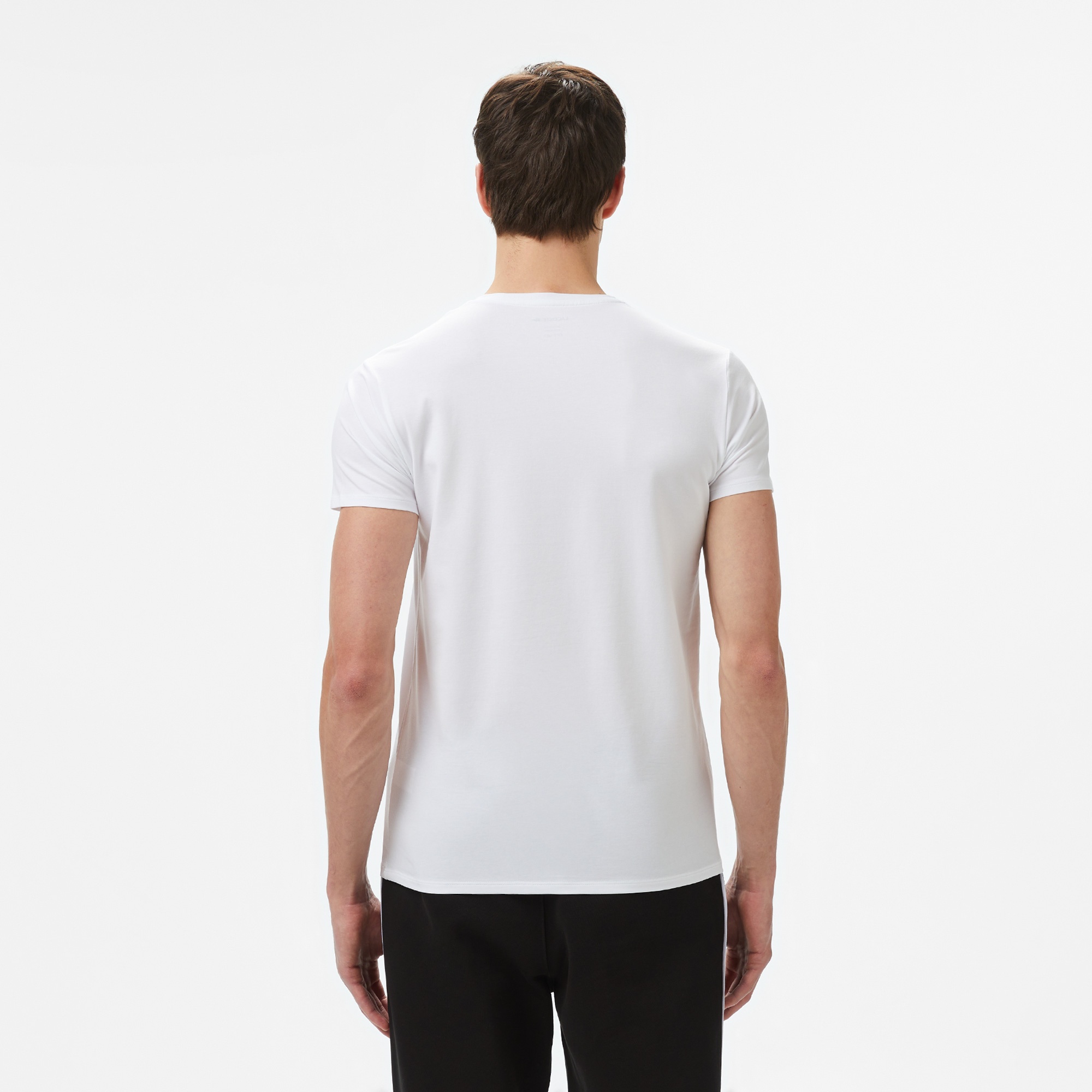 Lacoste Erkek Slim Fit V Yaka Beyaz T-Shirt
