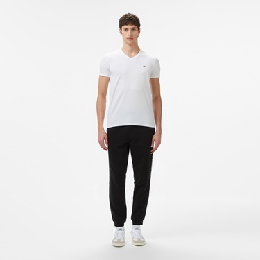  Lacoste Erkek Slim Fit V Yaka Beyaz T-Shirt