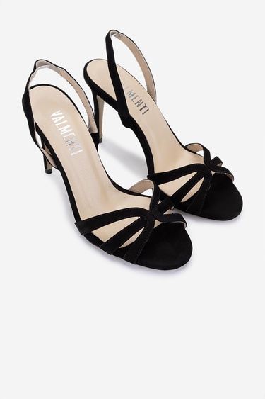  Valmenti Kadın Siyah Süet Topuklu Ayakkabı