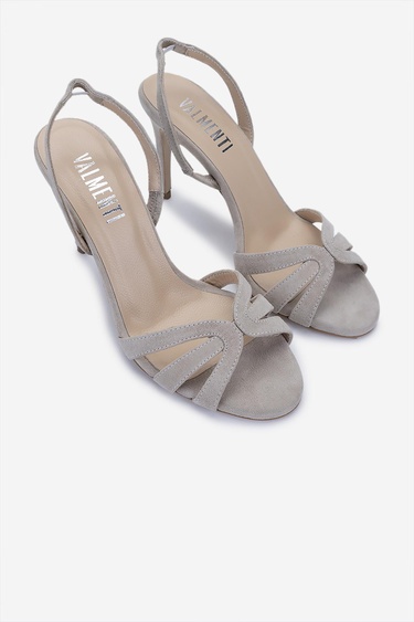  Valmenti Kadın Bej Süet Topuklu Ayakkabı