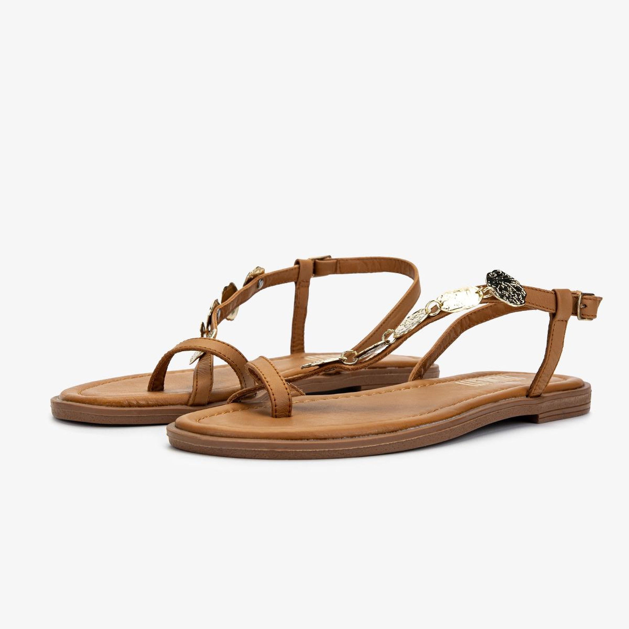 Valmenti Kadın Hakiki Deri Taba Deri Parmak Arası Sandalet