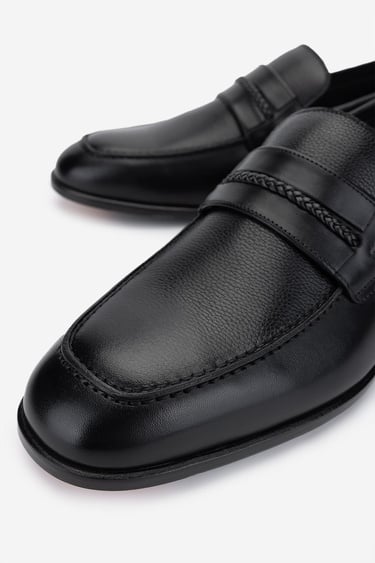  Valmenti Erkek Hakiki Deri Siyah Deri Klasik Ayakkabı