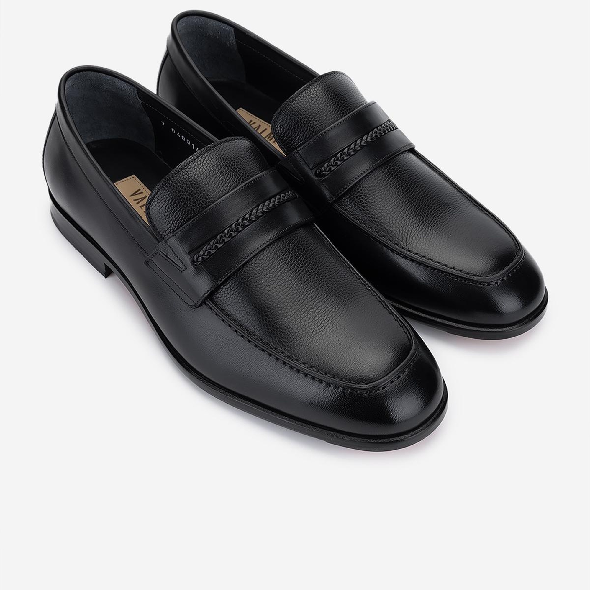 Valmenti Erkek Hakiki Deri Siyah Deri Klasik Ayakkabı