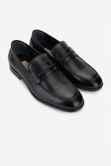  Valmenti Erkek Hakiki Deri Siyah Deri Klasik Ayakkabı